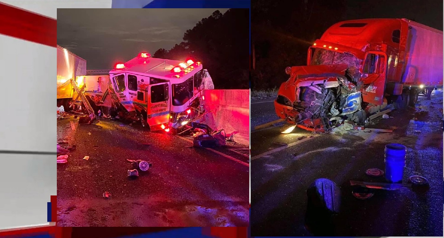 18-WHEELER TRUCK CRASHES INTO FIRE TRUCK ON INTERSTATE 77