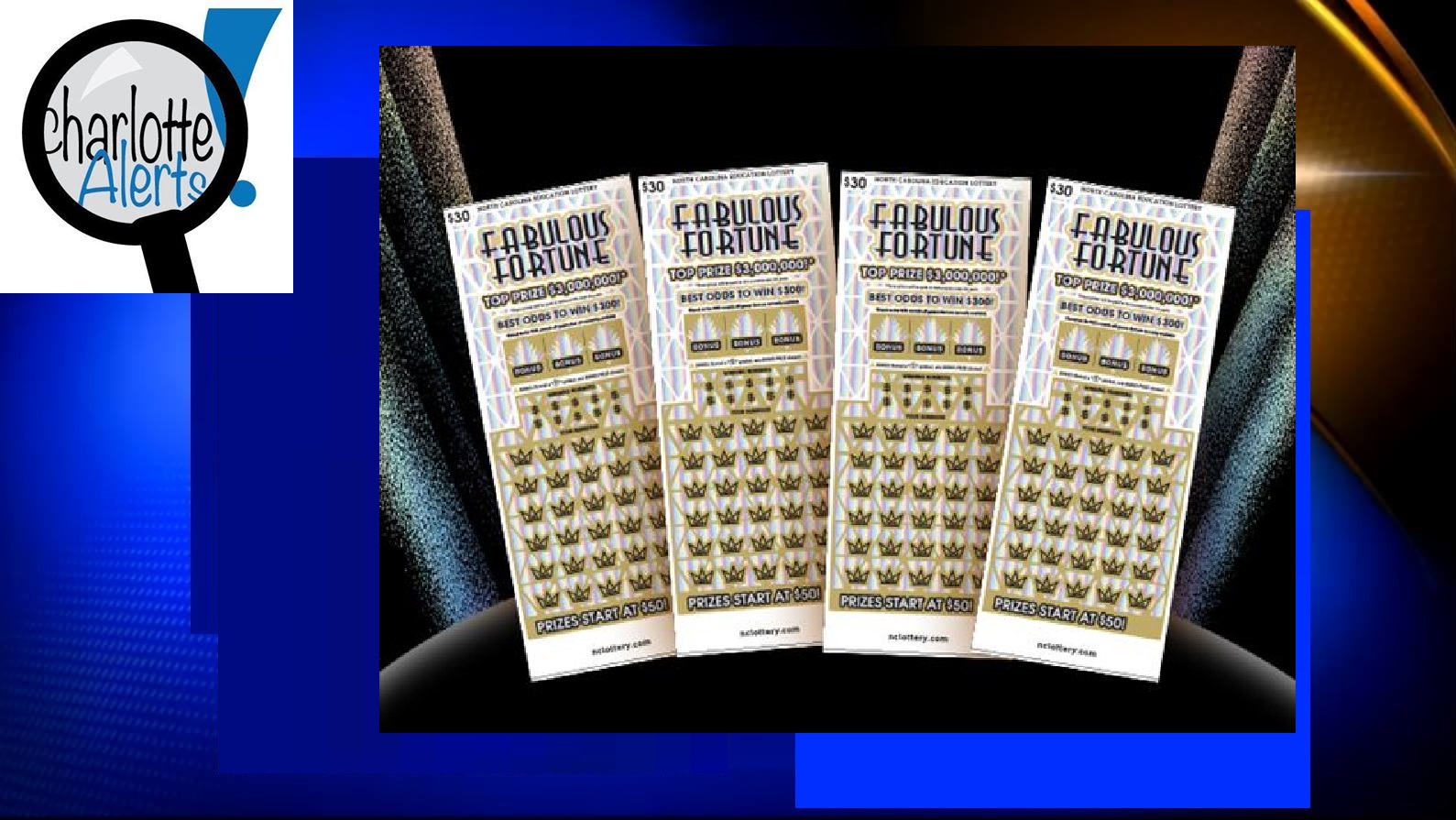 CHARLOTTE MAN WINS $3 MILLION LOTTERY ON SCRATCH OFF