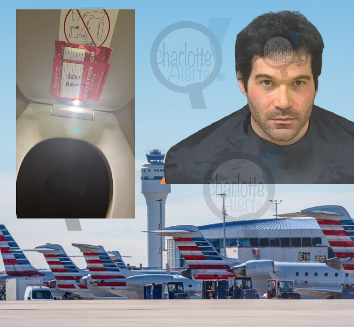 AMERICAN AIRLINES EMPLOYEE ALLEGEDLY RECORDED BUTTS OF YOUTH FEMALES IN BATHROOM
