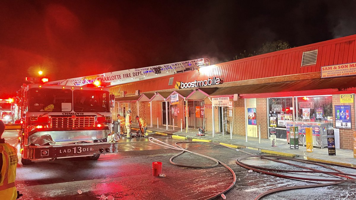FIRE AT WEST CHARLOTTE STRIP MALL