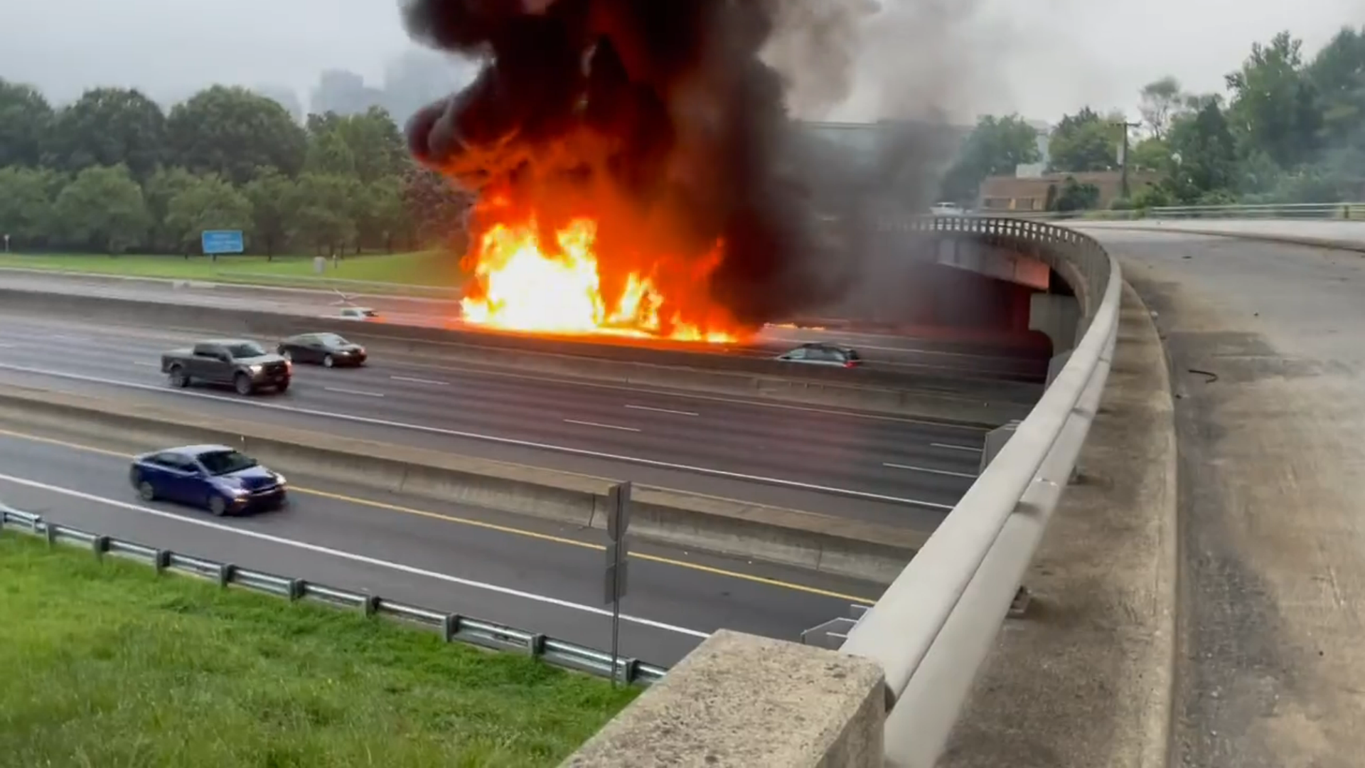 INTERSTATE 77 FIERY CRASH IN WEST CHARLOTTE