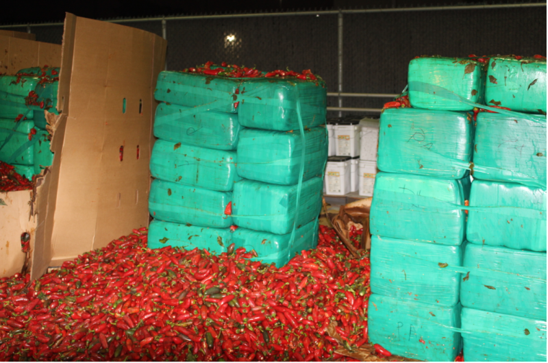 $2.3 MILLION OF MARIJUANA FOUND INSIDE SHIPMENT OF JALAPENO PEPPERS
