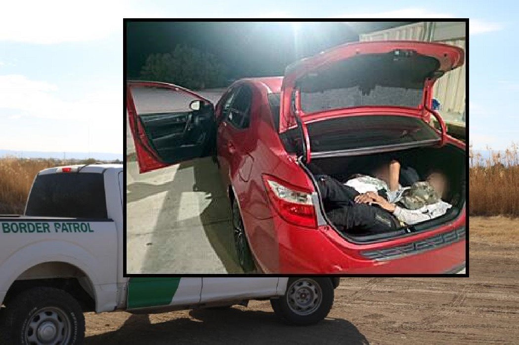 ILLEGAL IMMIGRANTS FOUND HIDING IN TRUNK OF CAR DURING SMUGGLING ATTEMPT