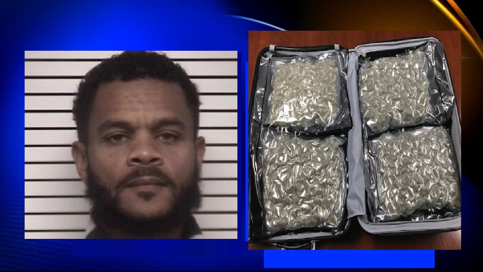 DRUG SUSPECT ARRESTED AFTER 14 POUNDS OF MARIJUANA ALLEGEDLY FOUND IN VEHICLE