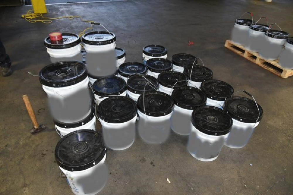 $24 MILLION IN METHAMPHETAMINE FOUND INSIDE BUCKETS DISGUISED AS PAINT