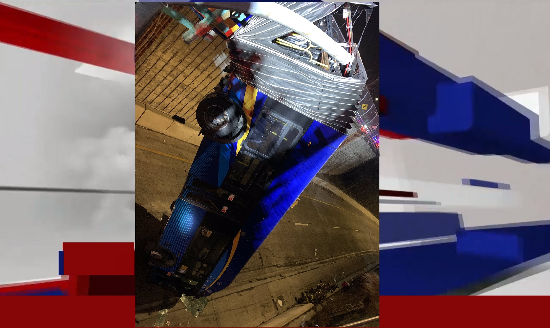 BUS RUNS OFF OF BRIDGE, SEVERAL PEOPLE HURT