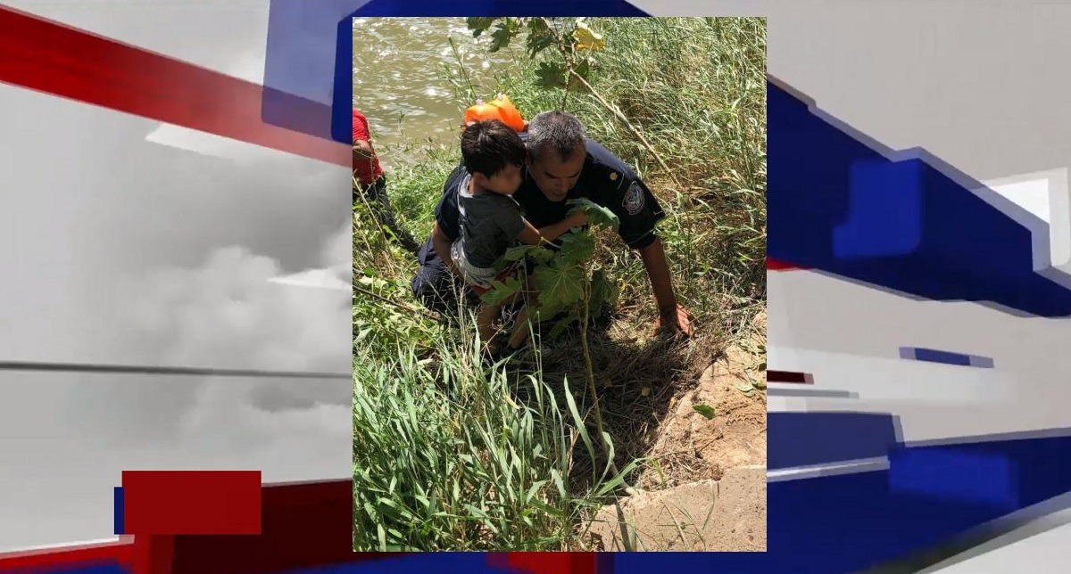 UNDOCUMENTED FATHER & SON RESCUED FROM RIVER WHILE ENTERING U.S.A. ILLEGALLY