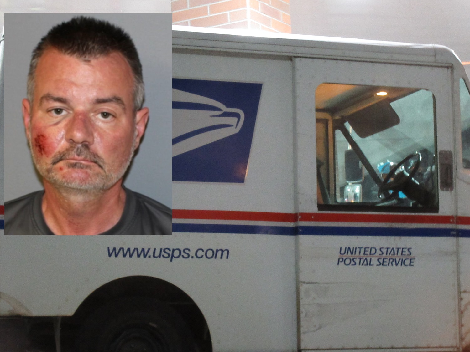 MAIL-MAN FALLS OUT OF MAIL TRUCK ON THE JOB, CHARGED WITH DWI