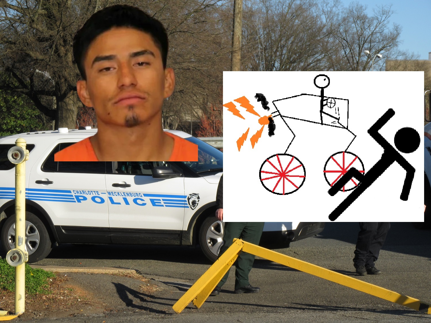 COP RAN OVER IN CHARLOTTE, SUSPECT SPEEDS OFF TO SOUTH CAROLINA IN CHASE