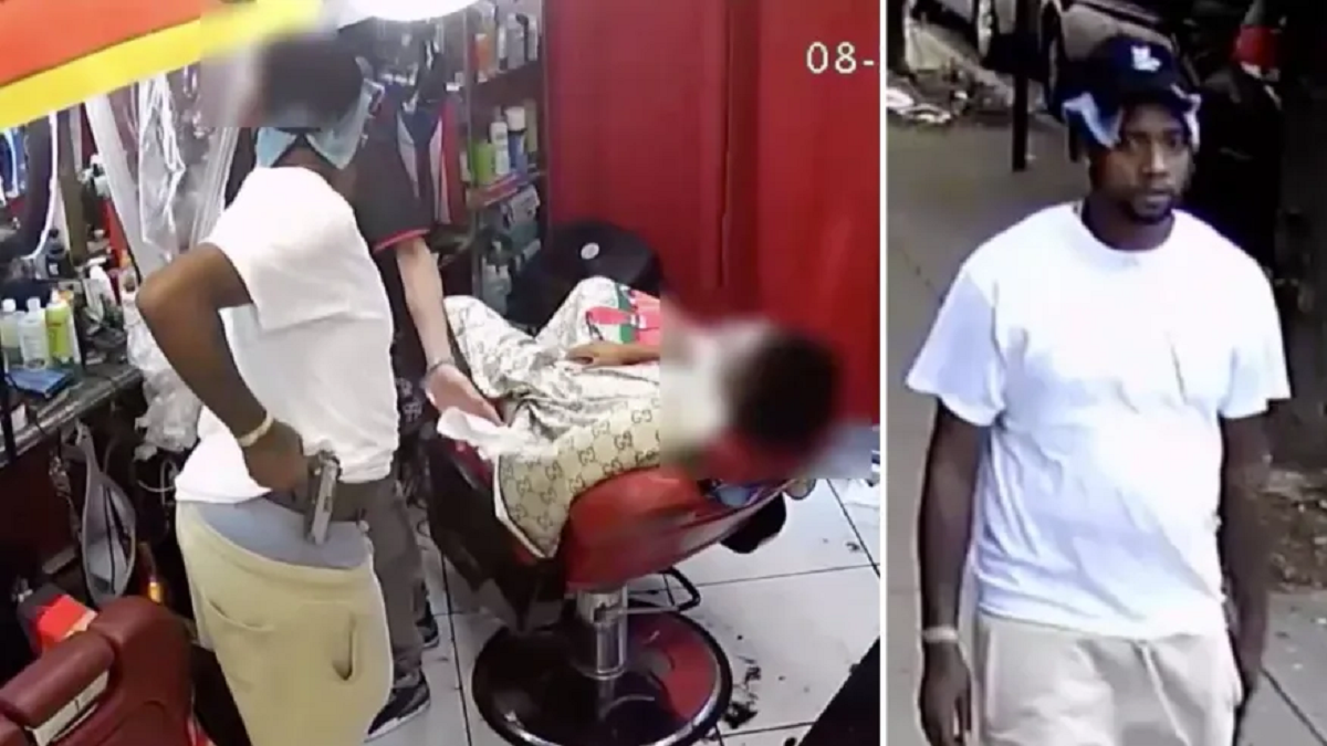 VIDEO OF BARBER SHOP ROBBERY, SUSPECT STEALS $28,000 IN JEWELRY AND CASH