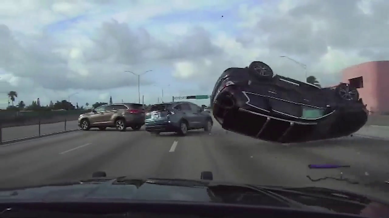 VIDEO: SUV FLIPS UPSIDE DOWN DURING STOLEN VEHICLE HIGH SPEED CHASE