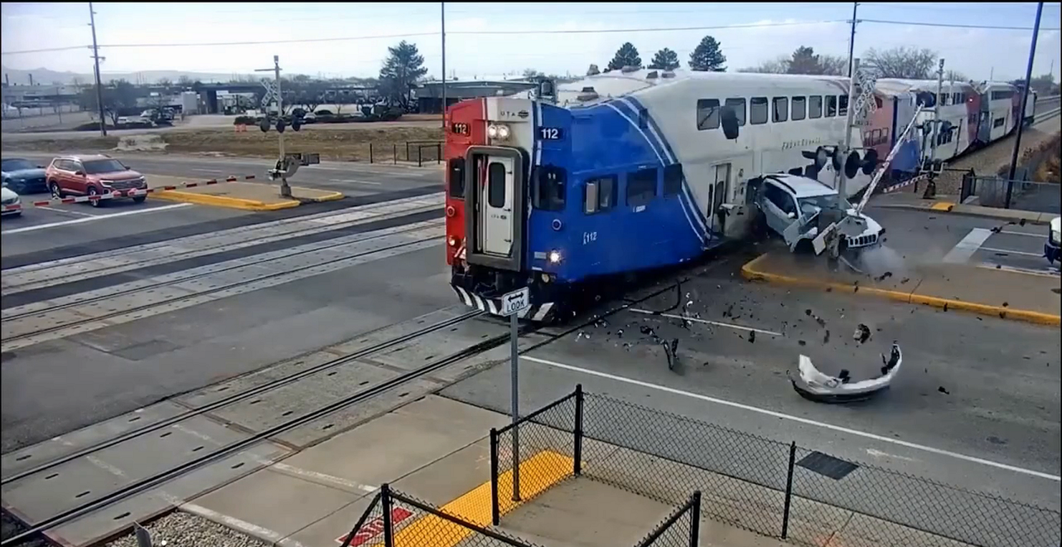 VIDEO: TRAIN RUNS INTO SUV ON TRAIN TRACKS