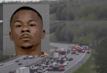 Kenneth Wallace jumped into I-85 traffic from a bridge. He is a felon