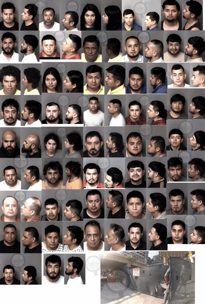 ICE IMMIGRATION RAID IN UPTOWN CHARLOTTE ON NORTH TRYON ST AT CONSTRUCTION SITE