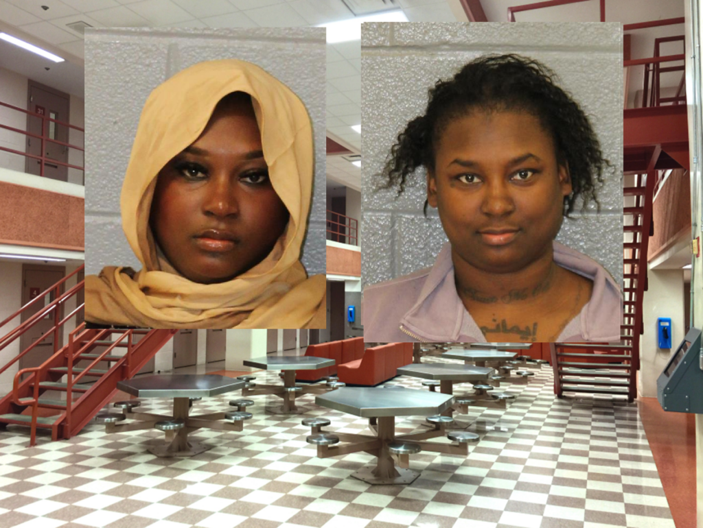 WOMAN ARRESTED WITH HEAD SCARF