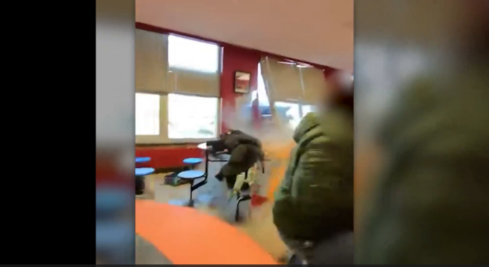 VIDEO: CAR CRASHES INTO HIGH SCHOOL CAFETERIA WITH STUDENTS INSIDE