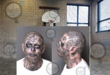 MAN WITH FACE TATTOOS ARRESTED