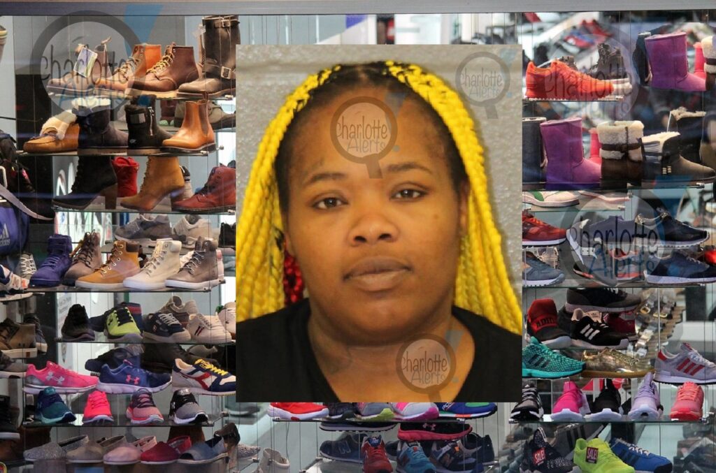 WOMAN WITH YELLOW WEAVE ACCUSED OF STEALING FROM RACK ROOM SHOES