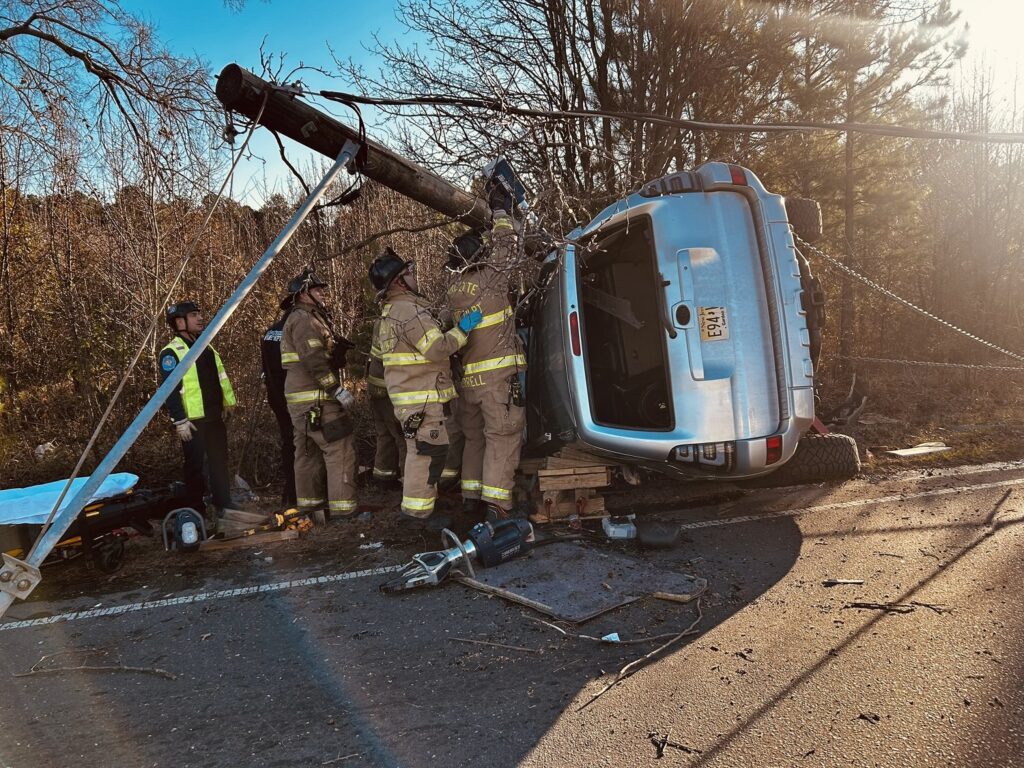 light pole crash