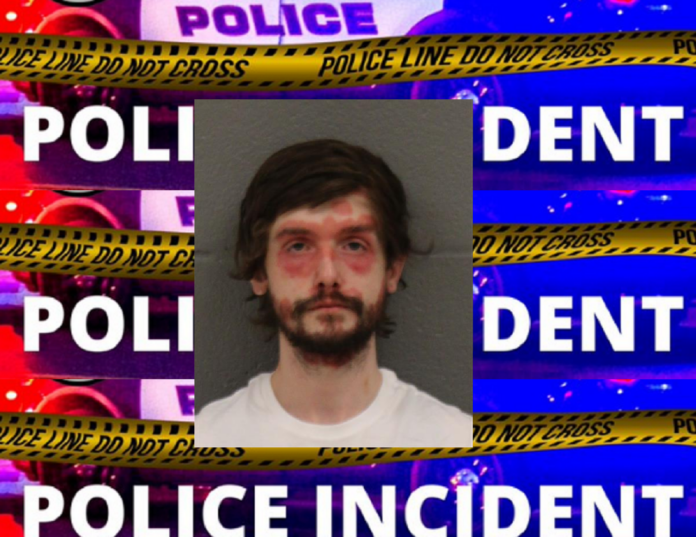 SUSPECT ARRESTED AT AC HOTEL IN UPTOWN CHARLOTTE, HAD RED STUFF ON FACE