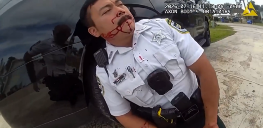 video 2 cops shot in face