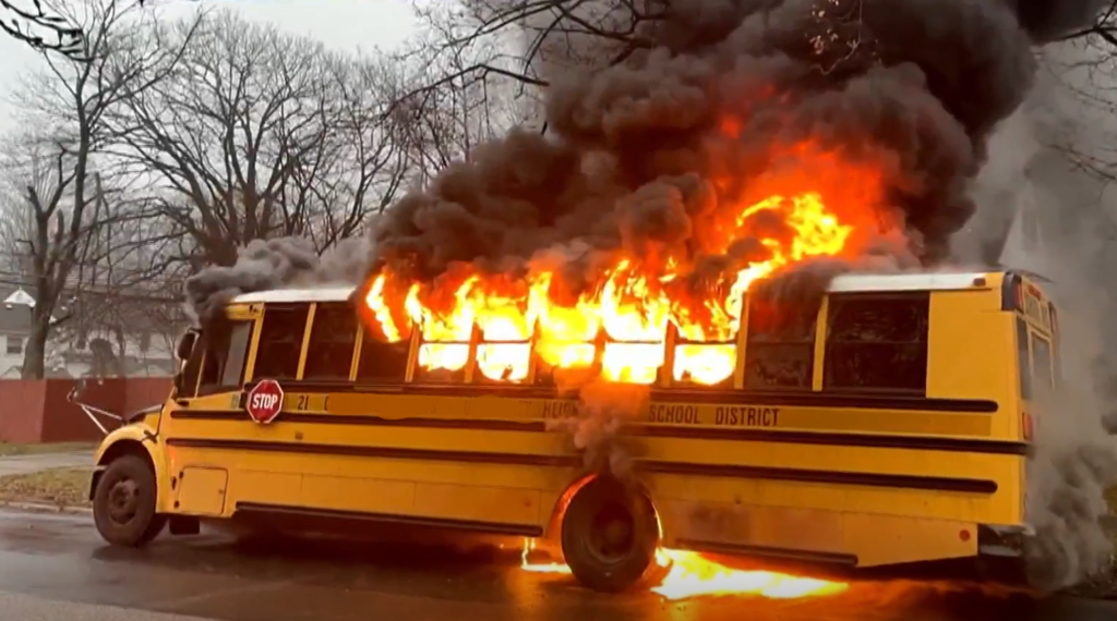 school bus fire