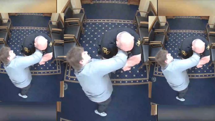 VIDEO: SUSPECT BREAKS HANDCUFFS AND ATTACKS COP IN COURT DURING ESCAPE ATTEMPT