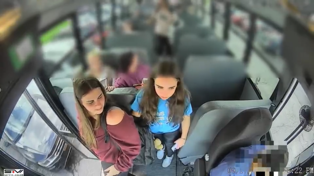 VIDEO BUS DRIVER GOES UNCONSCIOUS WHILE DRIVING BUS