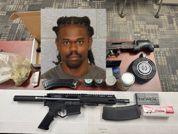 CRIMINAL HAD GLOCK WITH MACHINE GUN DRUM AND 300 PILLS